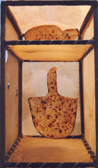 Schrein I ( Ausschnitt) - Rohleder, Eisen, Rost, 2003, 35 x 200 x 40 cm